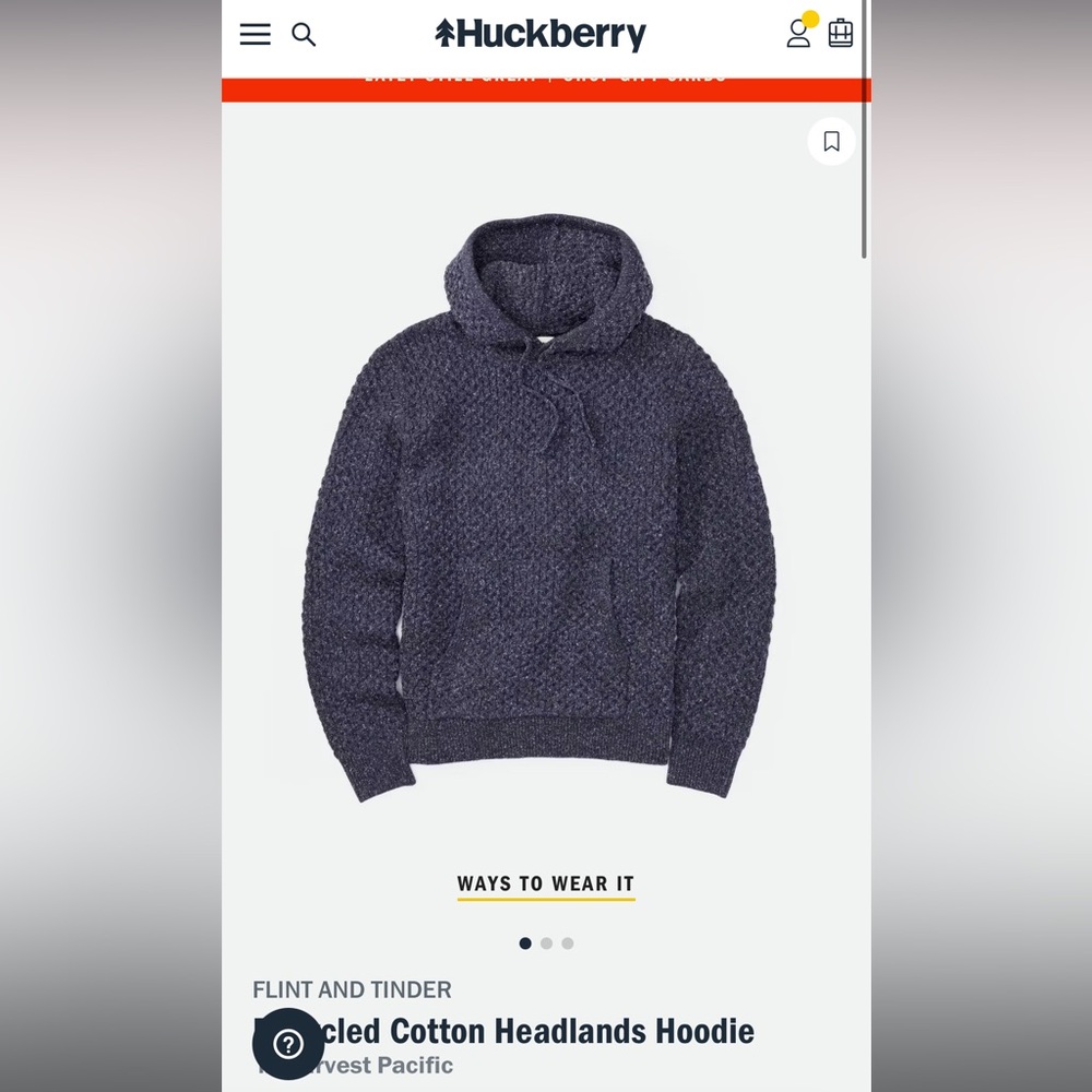 FLINT AND TINDER
Recycled Cotton Headlands Hoodie
 in Harvest Pacific